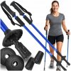 Palice na nordic walking nastaviteľné čierne oceľové 65-130 cm