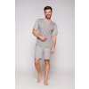 Správný směr pánské pyžamo krátké šedé