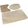 Kúpeľňové predložky Sumba béžové, protišmykové, sada 3 ks