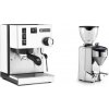 Rancilio Silvia BC, white + Rocket Espresso FAUSTO 2.1, chrome