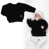 Baby Nellys Rastúci oversize pletený svetrík pre bábätko čierny