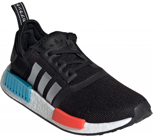 adidas Originals-nmd_r1 core JR black/silver metallic/solar red čierna