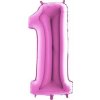 Nafukovací balónik číslo 1 ružový 102cm extra veľký - Grabo