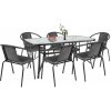 Súprava záhradného nábytku Elzas 6+1 čierna