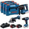 BOSCH Sada AKU nářadí (GSR 18V-65 + GBH 18V-22 + GWS 18V-8, 2x GBA 18V 5.0Ah, GAL 18V-40, 3x L-BOXX 136) 0615A5009G