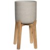 Pottery Pots Kvetináč Charlie s vysokými nohami, farba starosivá, viac veľkostí - PotteryPots Velikost: XXL - v. 41,3 cm, ⌀ 41,6 cm / v. 87.5 cm, ⌀ 52 cm