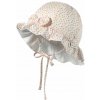 STERNTALER Klobúk letný s volánikom mašľa na zaväzovanie ecru dievča bavlna- 51 cm 18-24 m