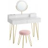 Toaletný stolík so zrkadlom a taburetkou RVT619W01