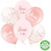 Party Biologicky rozložiteľné balóny Bride to be ružové zlato s konfetami 30 cm – sada 6 ks