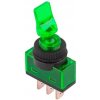 Páčkový prepínač ASW-14D 12V zelený