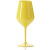Nero GOLD PLAST zbitný plastový pohár na víno žltý limitovaná edícia 470 ml