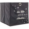 Home Deco Kids Látkový úložný box čierny s hviezdičkami 30x30x30 cm