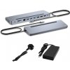 Dokovacia stanica i-tec USB-C Metal Ergonomic 4K 3x Display Docking Station, Power Delivery 100W (C31FLAT2PDPRO)