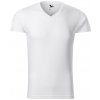 MALFINI Pánske tričko Slim Fit V-neck - Biela | L