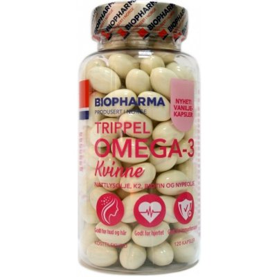 Biopharma TRIPPEL OMEGA-3 Kvinne pre Ženy 120 kapsúl