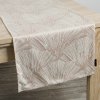 Takoy Behúň na stôl krémový 40x140 cm zamatový GOJA s lesklou potlačou vo forme listov ginka PIERRE CARDIN-HF-383862 | 40 x 140 cm