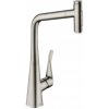 Hansgrohe M71 - Drezová batéria Metris Select s výsuvnou spŕškou, vzhľad nerezový - 73820800
