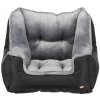 Autosedačka/cestovný pelech pre psy, 50 x 40 x 50 cm, čierna/sivá