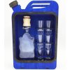 Kanister modrý a fľaša so 6 panákmi darček