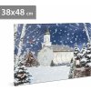 LED obraz na stenu - zimná krajina - 2 x AA, 48 x 38 cm