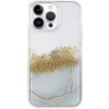 DFANS DESIGN transparentný mramorový kryt s kamienkami pre iPhone 13 Pro Max - biely - možnosť vrátiť tovar ZADARMO do 30tich dní