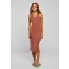 Urban Classics Ladies Midi Sleeveless Rib Dress terracotta
