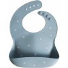Silikónový podbradník Mushie modrý 1 ks