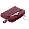 Arwel Väčšia burgundy kožená dvojzipsová kľúčenka 619-8104-34