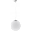 | Sollux SL.0265 - Závesné svietidlo na lanku UGO 1xE27/15W/230V pr. 40 cm biela/lesklý chróm | SL.0265