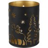 Kovový vianočný svietnik Lesné mágia