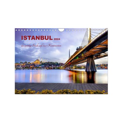 Istanbul die quirlige Stadt auf zwei Kontinenten Wand DIN A4 quer CALVENDO Monats 2024