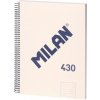 MILAN Blok linajkový so špirálou A4 béžový 80 listov