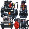 BEZOLEJOVÝ KOMPRESOR VZDUCHOVÝ KOMPRESOR DVOJPIESTOVÝ 50 L BLACK