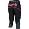PitBull West Coast - dámské fitness 3/4 legíny COMPRESSION černo/korálové M
