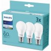 Philips 8718699694944 3x LED žiarovka 1X9W | E27 | 4000K - triple pack Philips LED 9W/60W 806lm A60 E27 4000K CW FR ND 3-set