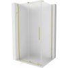 MEXEN/S - Velár sprchovací kút, posuvné dvere 130 x 80, dekor, zlato kartáčovaná 871-130-080-31-55