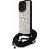Guess PU 4G Metal Logo Crossbody Popruh Zadný Kryt pre iPhone 15 Pro Max Pink