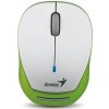Genius Myš Micro Traveler 9000R V3 31030132102, 1200DPI, 2.4 [GHz], optická, 3tl., bezdrátová, bílo-zelená, vestavěná baterie, univerzální