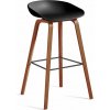 HAY Barová stolička AAS 32 High Lacquered Walnut Veneer, black