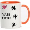 Hrnček s fotkou farebný rámik Srdce 1 350 ML FOTOpošta Farba: ORANŽOVÝ