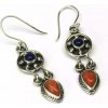 AutorskeSperky.com - Stříbrné naušnice s korálem a lapis lazuli - S4703