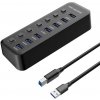 PremiumCord USB 3.2 Superspeed HUB 7-portový s vypínači portů (KU3HUB7A)