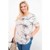 Fashionweek Dámska blúzka Plus Size bavlnená kvetinová voľný strih K8105 Farba: Béžový, Veľkosť: Universal