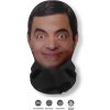 Kukla na hlavu a tvár - čierna s farebnou potlačou tváre Mr. Bean
