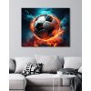 ZUTY Obrazy na stenu - Futbalová lopta v ohni Rámovanie: bez rámu a bez vypnutia plátna, Rozmer: 80x100 cm