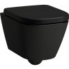 LAUFEN Meda Pack závesné WC Compact Silent Flush s hlbokým splachovaním, 360 x 490 mm, matná čierna + WC sedadlo Softclose, H8661137160001