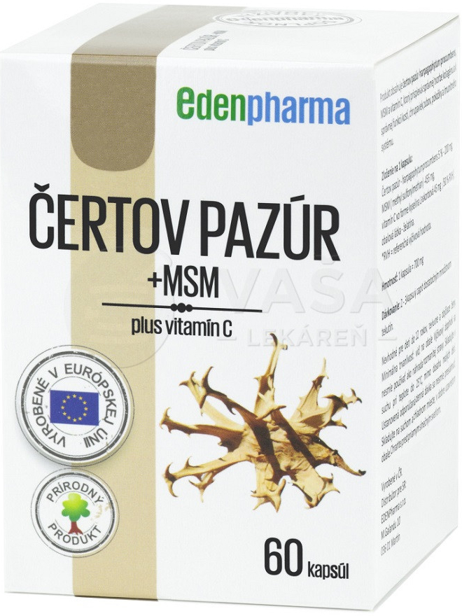 EdenPharma Čertov Pazúr + MSM 60 kapsúl