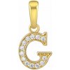 Silvego Zlatý prívesok písmeno G zo žltého zlata s Brilliance Zirconia FNN22195G