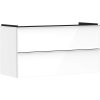 HANSGROHE Xelu Q závesná skrinka pod umývadlo, 2 zásuvky, 1180 x 475 x 605 mm, biela vysoký lesk, rukoväť chróm, 54035000