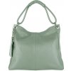 TALIANSKE Kožená kabelka veľká na plece Talianska zelená Monfera menta